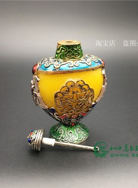 仿古铜器镂空纯手工雕刻鼻烟壶A家居装饰摆件工艺古玩装饰礼品摆