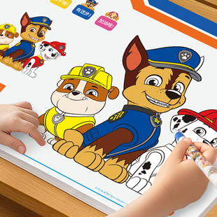 正版汪汪队儿童涂色大画本幼儿园宝宝画画填色涂鸦绘画本启蒙描画