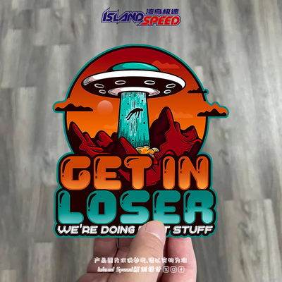GET in Loser飞船汽车贴花UFO山脉户外越野装饰三角窗防水车贴