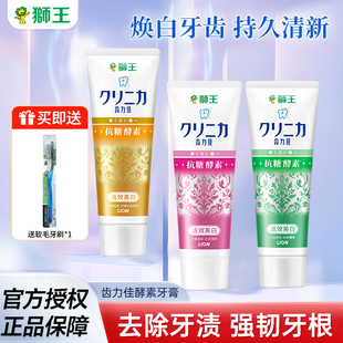 LION狮王齿力佳酵素美白牙膏氨基酸去黄清新口气含氟防蛀官方正品