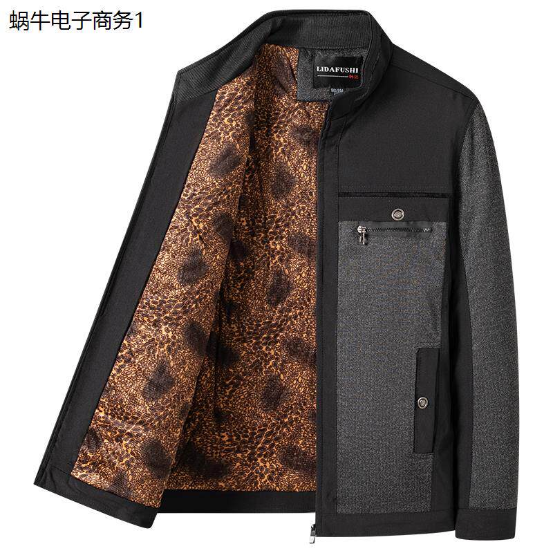 新款秋冬中年男士立领夹