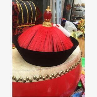 影视古装大臣帽侍卫帽舞台圆顶清朝官帽太监戏曲剧帽盔故宫兵帽子