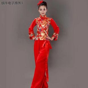 男女开场舞蹈服装广场舞成人打鼓服张灯结彩演出服喜庆秧歌服