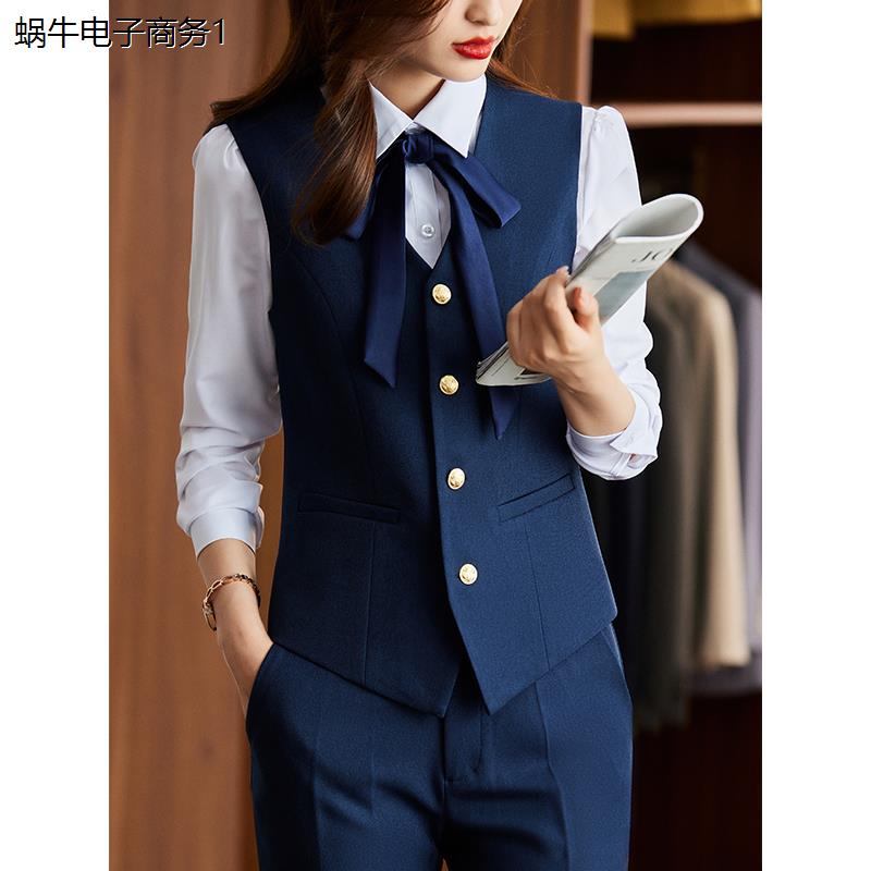 西装马甲女士套装职业气质工装正装珠宝店工作服马夹背心坎肩