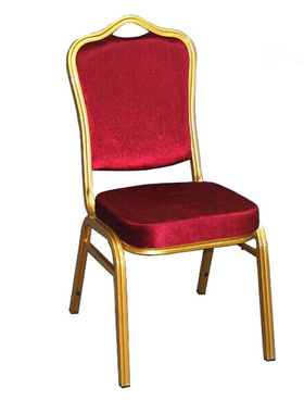 HM-A114  厂家批发铝合金红色绒布餐椅 高档酒店专用