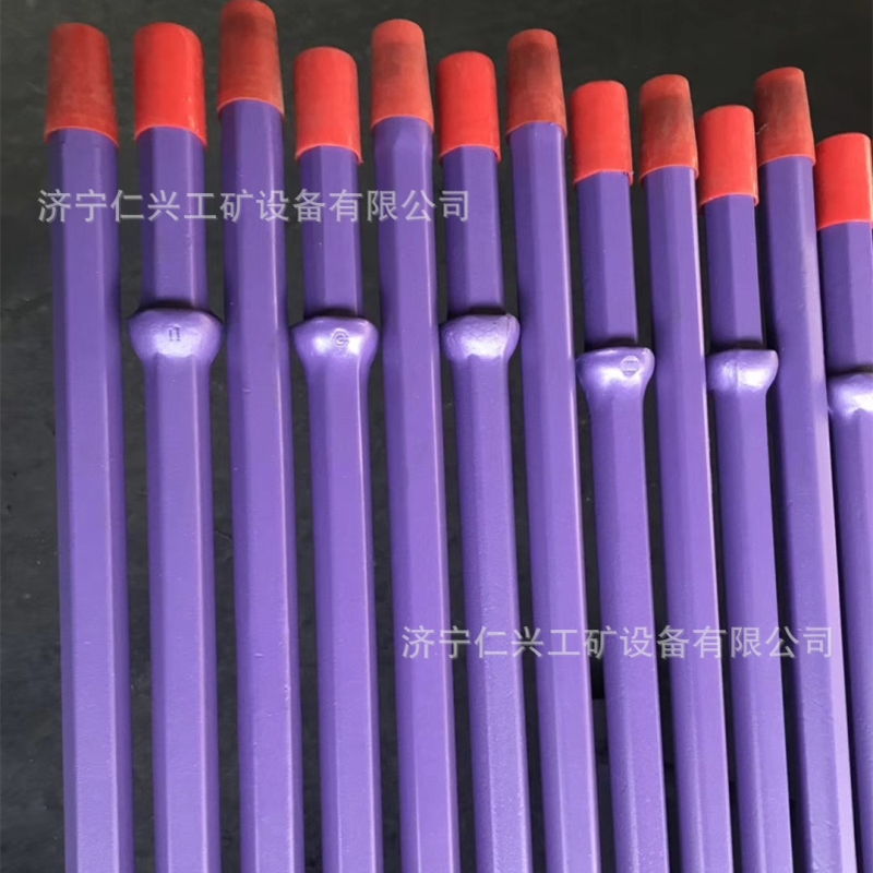 YT28凿岩机用B22风钻杆 B22六棱中空钻杆 凿岩机钎杆 风钻成品钎