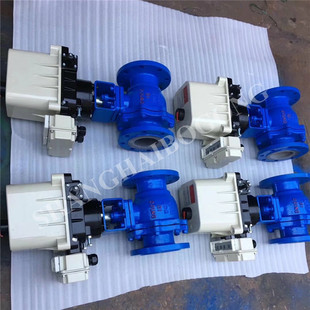 F4衬氟球阀 16P 电动衬氟开关球阀 Q941F46 电动衬氟O型切断球阀