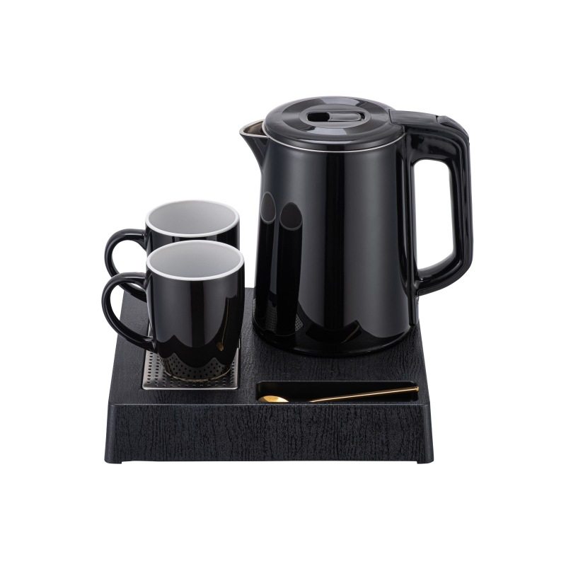酒店宾馆专用电热水壶简约时尚1.0L酒店宾馆电热水壶托盘套装