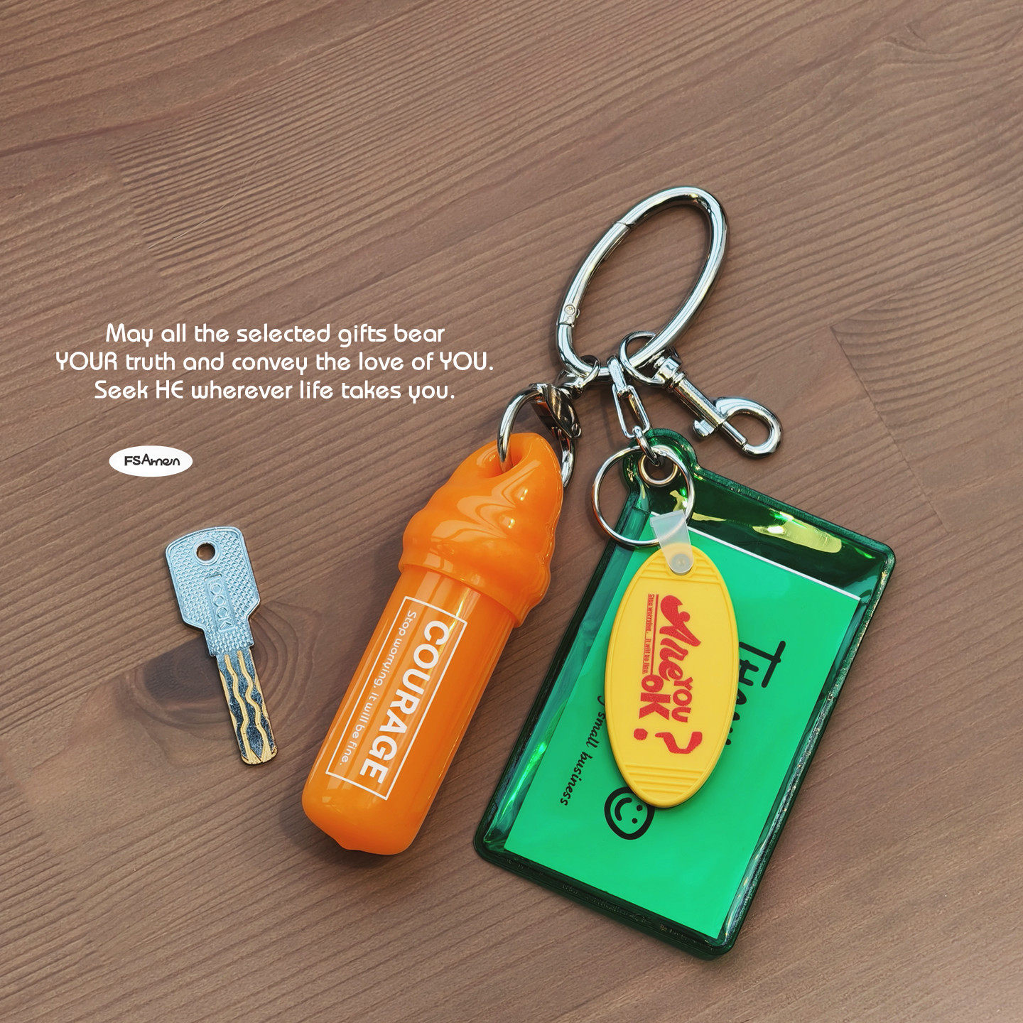 FS颂PVC圆筒零钱包卡套美式复古简约金属钥匙扣轻奢多功能包挂件