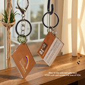 省察 文创 灰棕繁体双面方形亚克力钥匙扣挂件中英文鼓励 颂