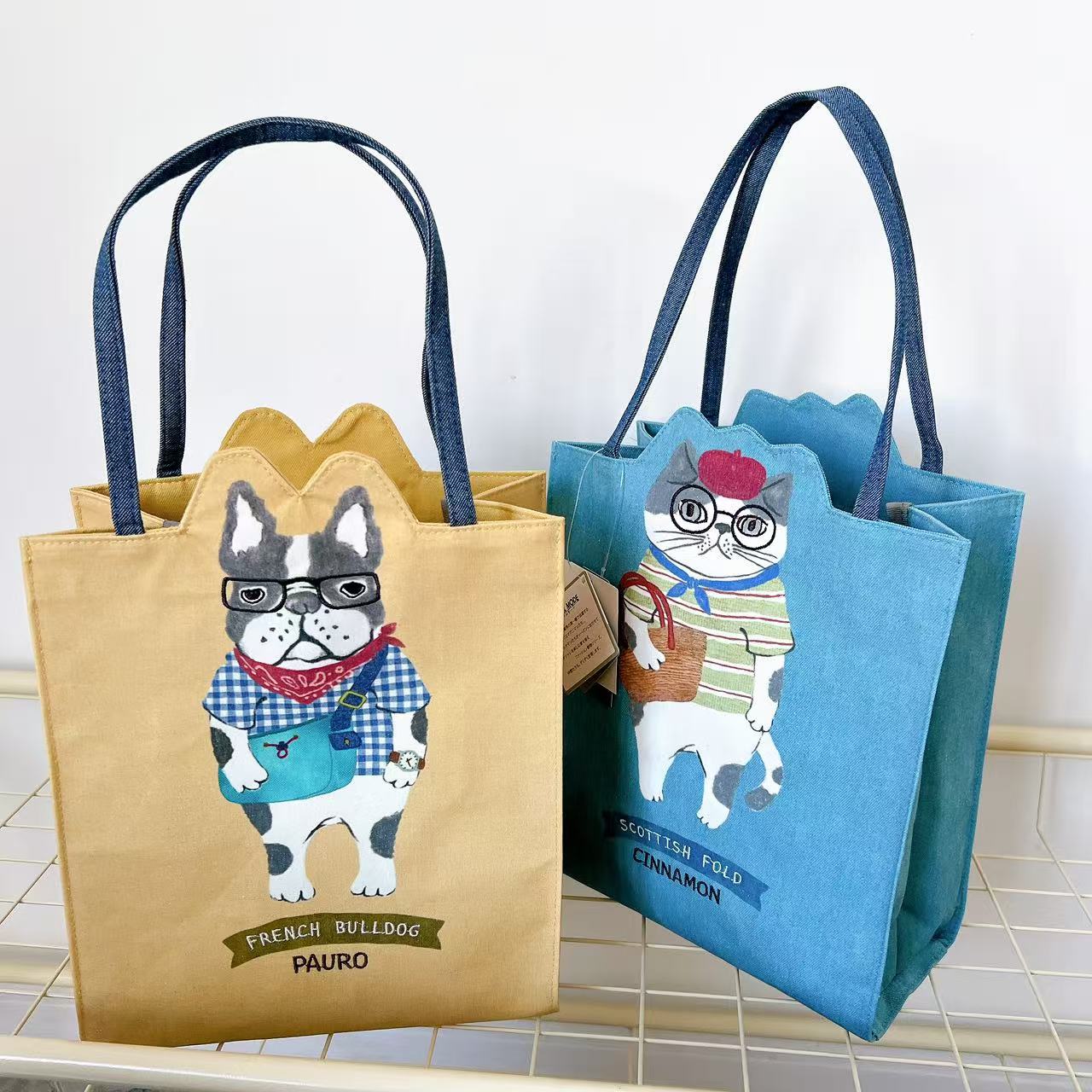 Kusuguru正品猫咪刺绣手提包