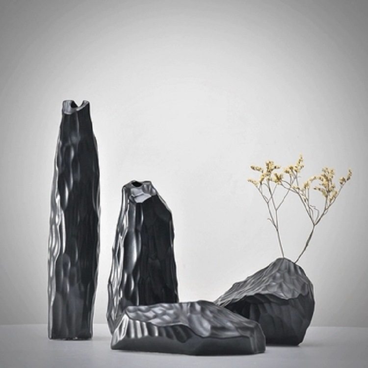 现代简约创意黑色线条陶瓷器插花花艺干花瓶摆件电视柜客厅装饰品,模玩/动漫/周边/娃圈三坑/桌游,文化/体育周边,淘宝优惠券,粉丝福利购,淘宝优惠卷