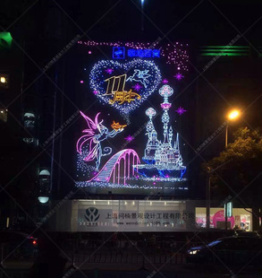 LDE灯管装饰 亮化装置 大型建筑灯光 商场美陈 灯光亮化 墙面亮化