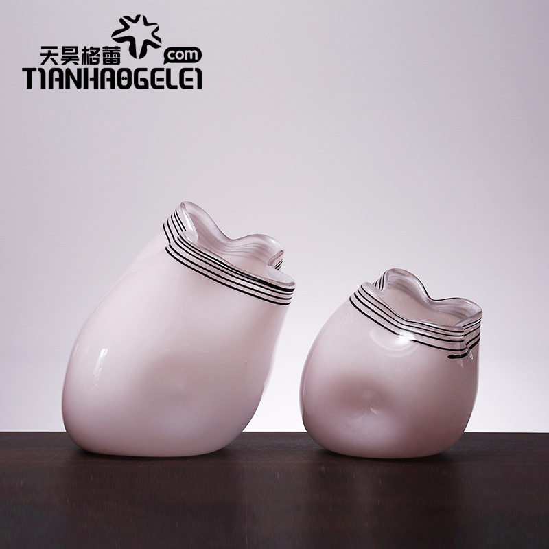 天昊格蕾手工北欧风花边口玻璃花瓶酒店样板房客厅餐边柜玄关花器,模玩/动漫/周边/娃圈三坑/桌游,文化/体育周边,淘宝优惠券,粉丝福利购,淘宝优惠卷