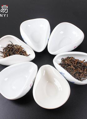 茶荷A1pn001-白瓷赏茶禅意陶瓷日式茶则茶道配件功夫茶具茶艺用
