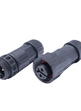 利路通LLT-M19-2-4P对接螺纹式螺丝压接防水连接器，防水航空插头