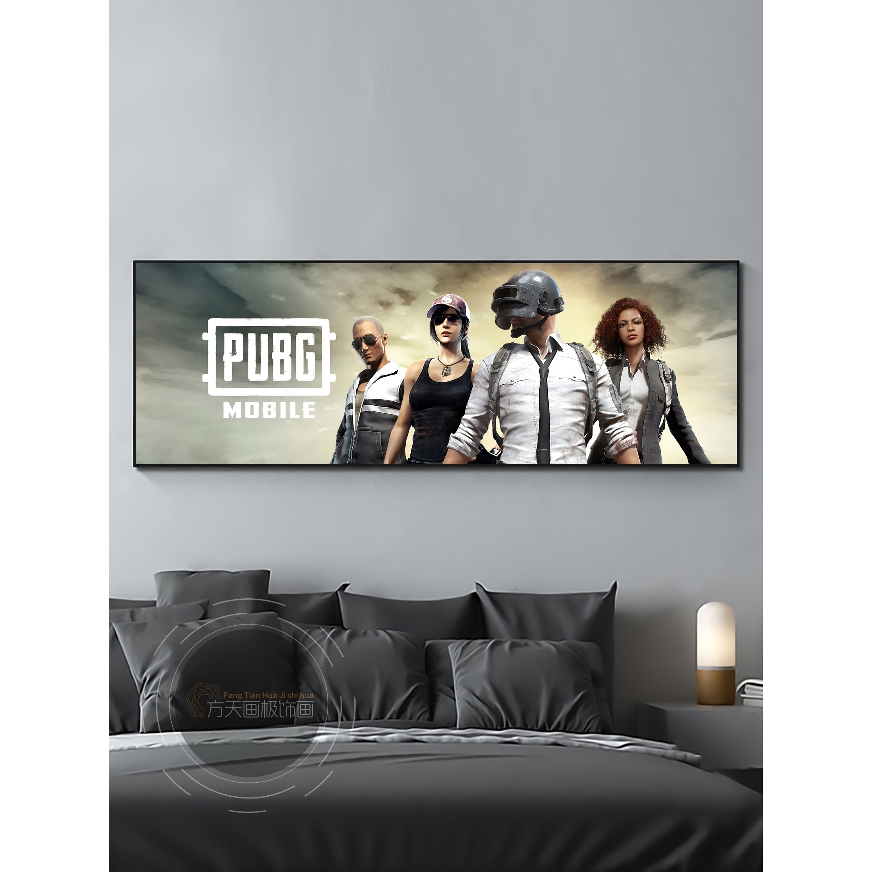 电竞酒店装饰画网吧网咖吃鸡游戏房间背景壁画绝地求生PUBG挂画图片