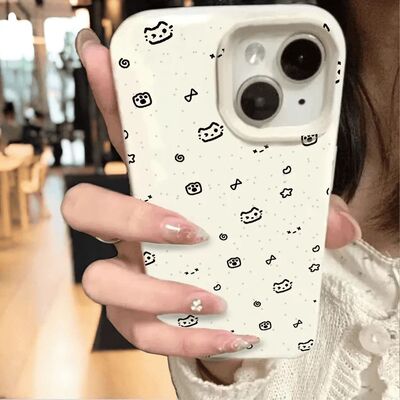 涂鸦小星星适用苹果17promax手机壳iphone15pro女新款14苹果13mini个性12pro苹果11网红i16e创意时尚卡通plus