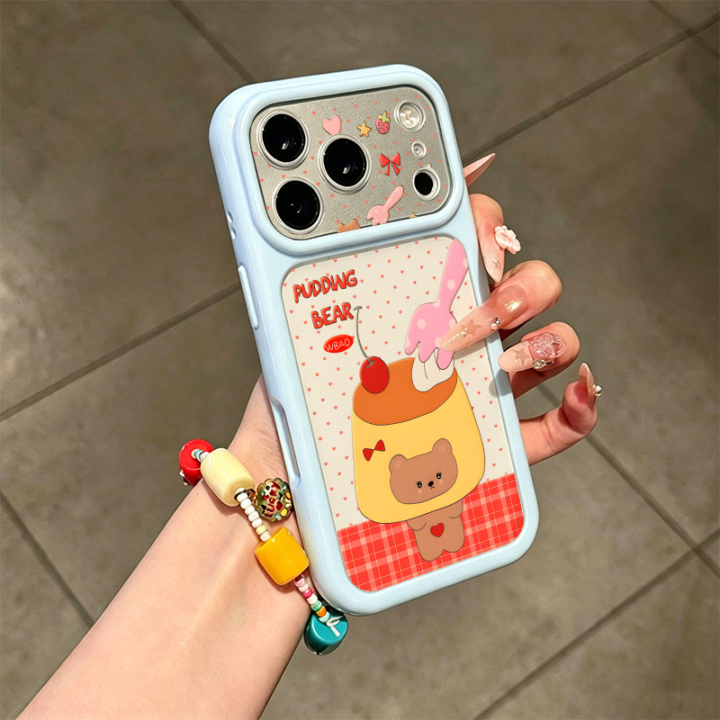 可爱适用iPhone12苹果13大视窗适用小米17硬ins风16PLUS适用OPPORENO15手机壳14ProMax星空壳布丁小熊适用s50