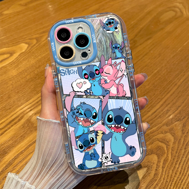 iPhone14可爱华为NOVA15手机壳软小米17泡芙羽纱红米TURBO5苹果16plus卡通高颜值适用13ProMax开心安琪史迪仔