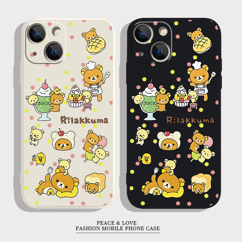 iPhone16e轻松熊一刻苹果15plus华为Pura70卡通红米note14pro+适用软12ProMax可爱iQOO13手机壳ins风VIVOY77E