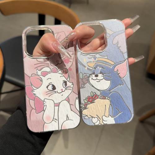 情侣玛丽汤姆苹果15pm适用s20荣耀300手机壳FINDX8红米NOTE14硬A3羽纱NOVA12小众iPhone16Plus创意RENO13卡通