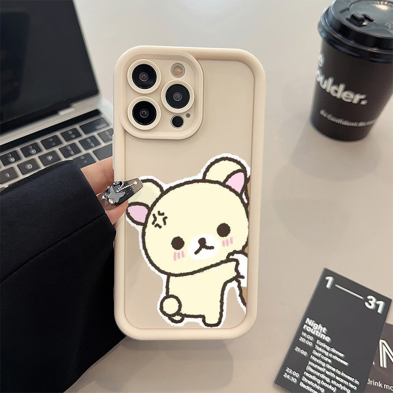 红米note14新款情侣轻松熊苹果15适用软16plus糖果12ProMax手机壳iPhone13pm可爱华为NOVA11卡通小米CIVI5PRO
