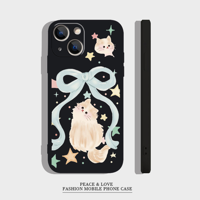 歪头猫猫ins风红米NOTE14苹果13可爱16ProMax荣耀300ULTRA手机壳iPhone12适用15软卡通VIVOs18pro华为NOVA9SE