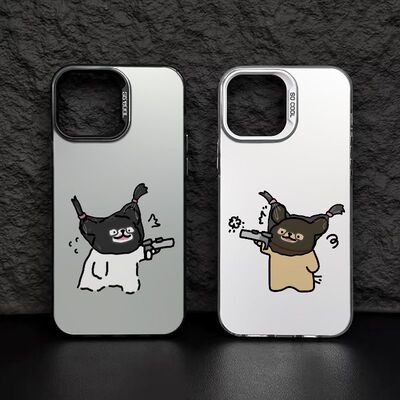 华为NOVA14ULTRA适用VIVOS30PROMINI硬可爱iPhone12击毙情侣小狗彩银15ProMax手机壳苹果13创意16PLUS卡通S30