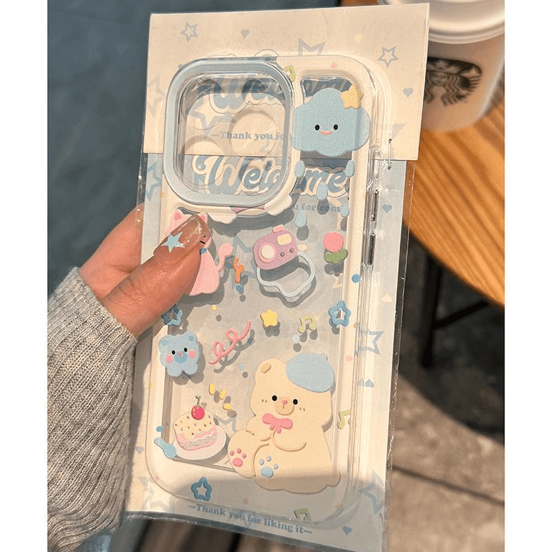华为Mate70高颜值苹果14plus适用13少女心OPPOReno12少女心iPhone16手机壳15ProMax透明软真我gt7pro蛋糕小熊