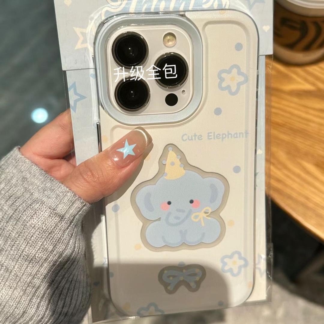 适用13可爱苹果12ProMax镂空大象iPhone16手机壳小米15Ultra透明软14plus创意华为Mate60ins风一加ACE2高级感