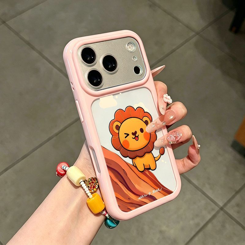 适用iPhone12苹果13大视窗可是适用小米17硬星空壳创意16PLUS适用OPPORENO15手机壳14ProMax爬山狮子适用x300
