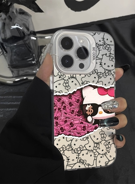 真我NEO7TURBO彩银iPhone13硬16e适用12ProMax苹果1715手机壳14plus墨镜凯蒂猫红米K80pro卡通荣耀MAGIC7可爱