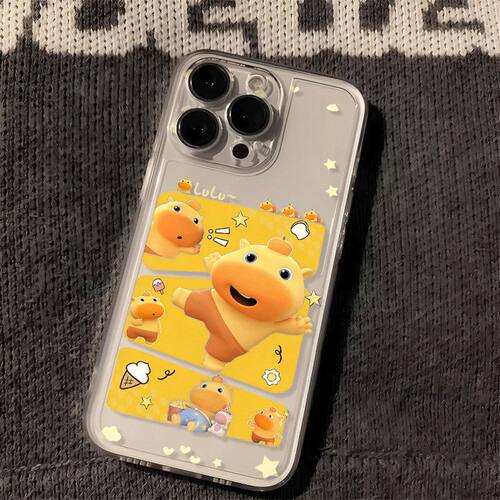 开心水豚噜噜iPhone16e红米TURBO5卡通苹果12可爱创意小米17ULTRA透明13ProMax软适用15PLUS手机壳OPPORENO14