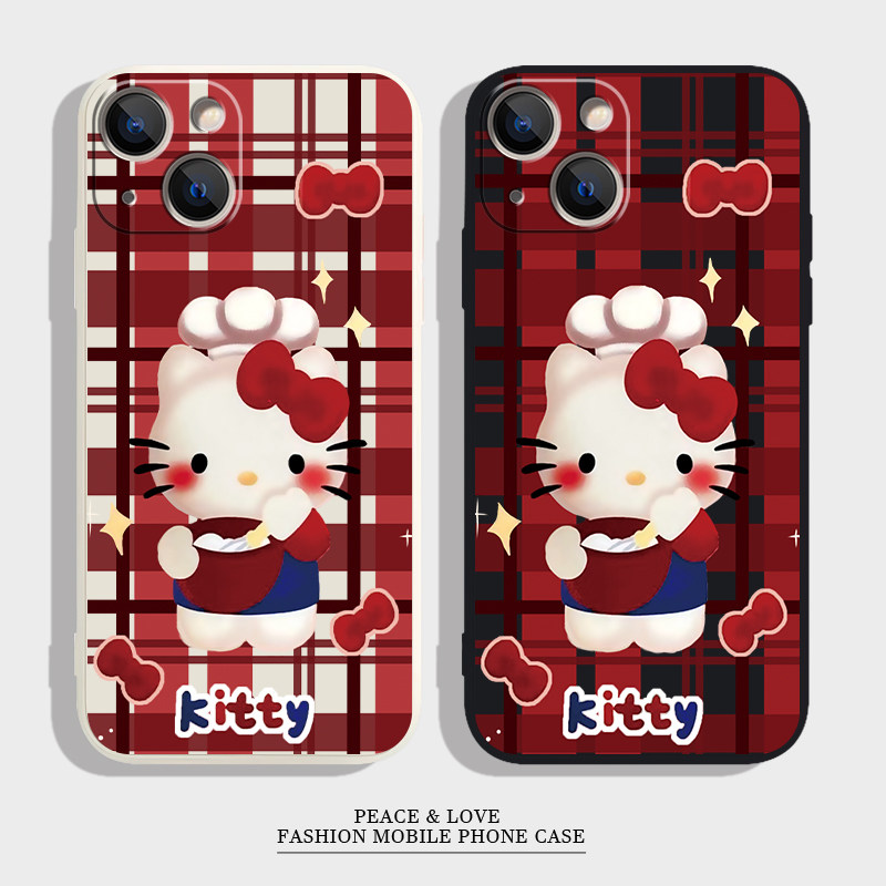 卡通iPhone14适用ins风12手机壳15ProMax荣耀300ULTRA条纹蝴蝶结kt猫苹果16e创意软OPPO一加13女款华为Pura70
