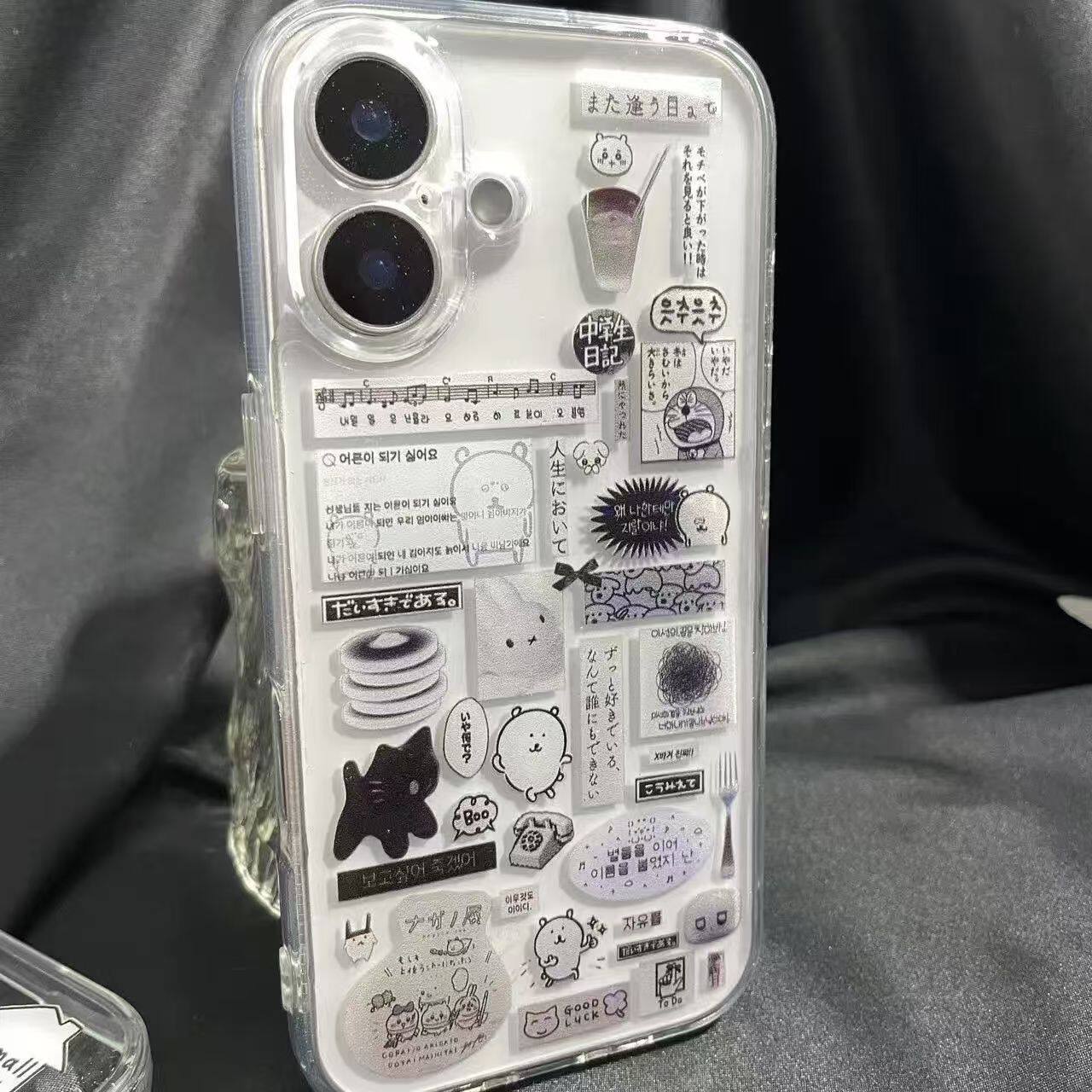 苹果16适用13可爱12透明软15ProMax日记自嘲熊手机壳iPhone14卡通红米K80Ultra创意VIVOS30一加ACE5竞速版a58
