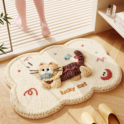 加厚仿羊绒厕所门口速干防滑脚垫