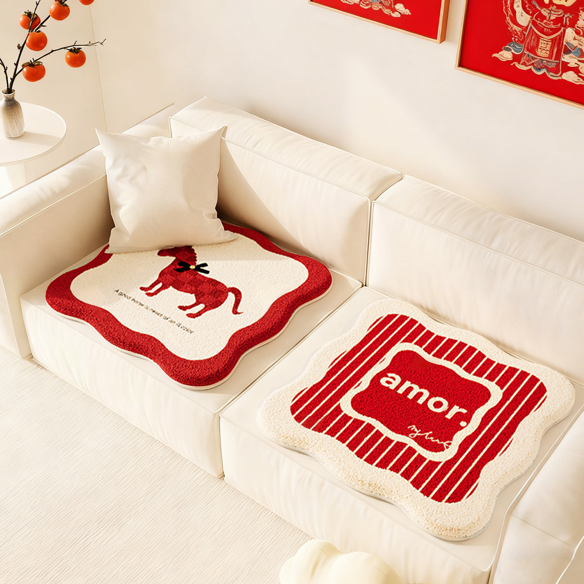 冬季卡通小马客厅沙发垫毛绒加厚办公室椅垫毛绒保暖防滑餐椅垫子,居家布艺,椅垫,淘宝优惠券,粉丝福利购,淘宝优惠卷