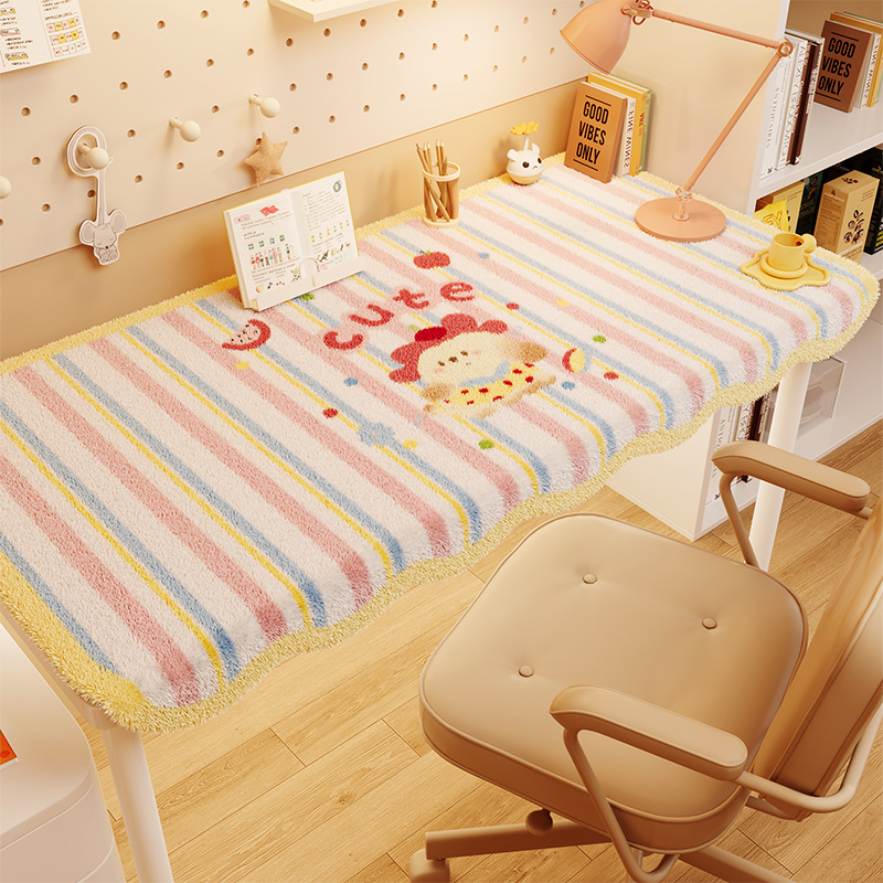 电脑桌面垫子加厚毛绒垂边书桌垫