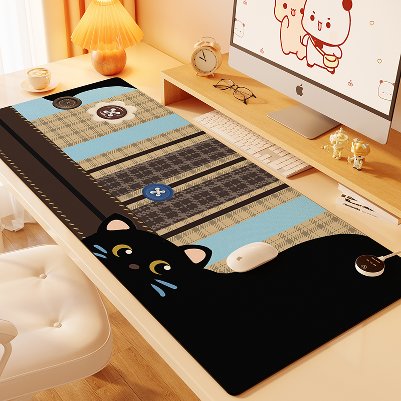 皮革免洗加热鼠标垫超大卡通速热