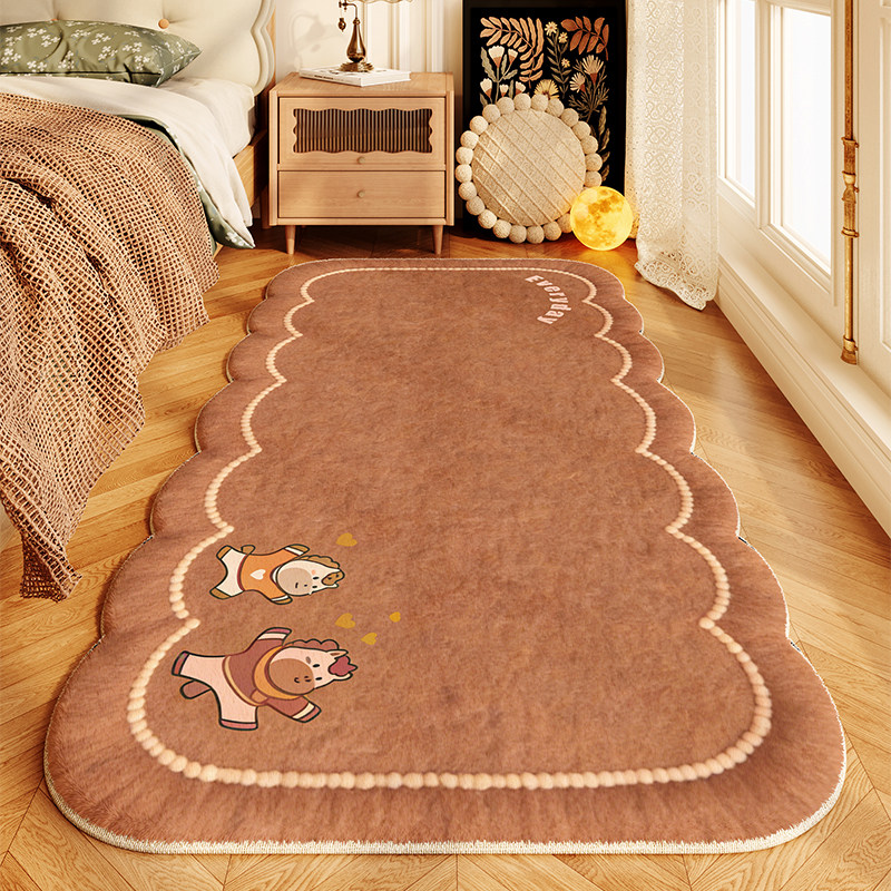 2026新款卡通床边毯卧室专用地毯加厚毛绒长条耐脏防滑免打理脚垫,居家布艺,地毯,淘宝优惠券,粉丝福利购,淘宝优惠卷