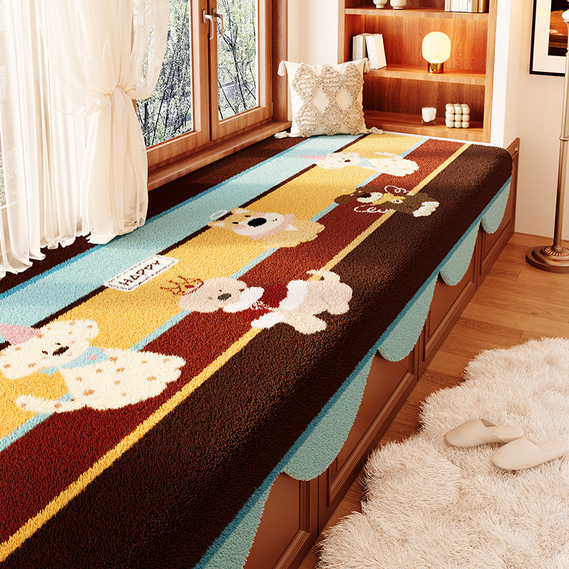 2026新款儿童房卧室窗台坐垫卡通毛绒飘窗垫床边四季通用窗台垫子,居家布艺,飘窗垫,淘宝优惠券,粉丝福利购,淘宝优惠卷