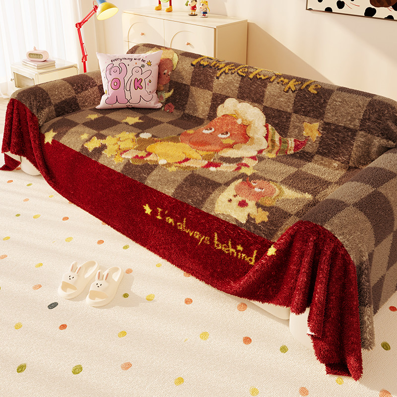 沙发巾网红款防猫抓沙发套罩卡通可爱保暖毛绒沙发毯加厚沙发盖布,居家布艺,沙发垫,淘宝优惠券,粉丝福利购,淘宝优惠卷