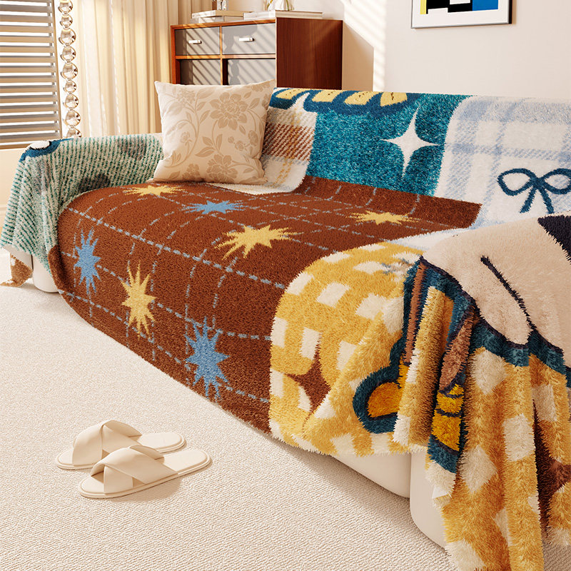 卡通防滑沙发垫冬季加厚沙发盖巾2026新款一整张全盖沙发盖布毯子,居家布艺,沙发垫,淘宝优惠券,粉丝福利购,淘宝优惠卷