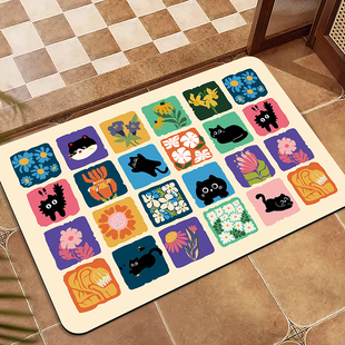 浴室硅藻泥卫生间地垫洗手间门口耐脏门垫防滑脚垫洗手间吸水地毯