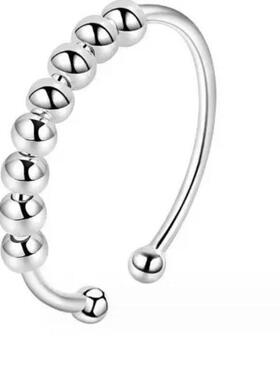 不锈钢可旋转解压戒指力珠