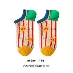 ins潮男女短袜低帮款 日系可爱多巴胺船袜女夏季 薄款