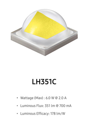 LH351C  SPHWHTL3D50CE4Y*MF 3535大功率LED灯珠