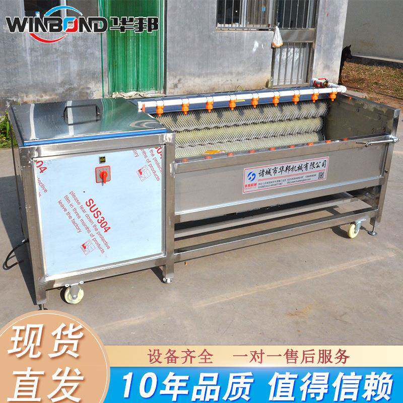 番石榴毛清机 菱角辊毛刷清洗洗机 带HB7000喷钢淋不锈毛辊清洗设