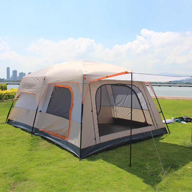 户外室露营两防室一厅多人YL-68野营帐篷水防一厅营地帐屋脊帐带